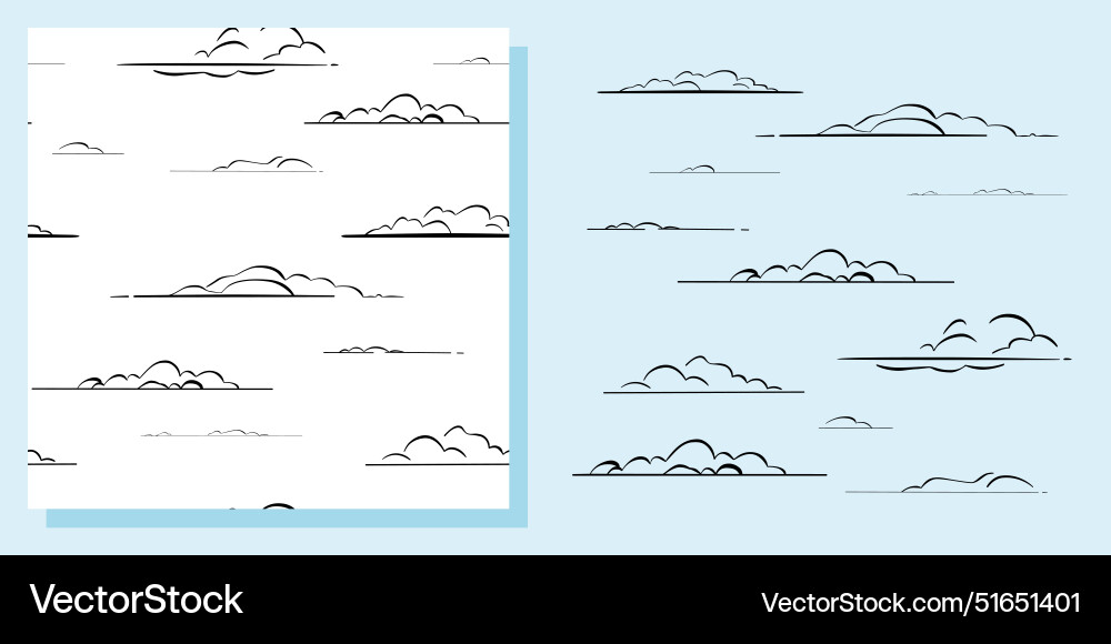 Seamless pattern of clouds Vector Image