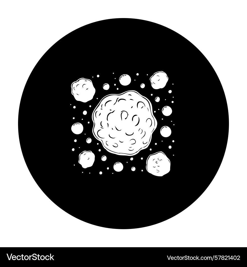 A space scene featuring celestial asteroids Vector Image