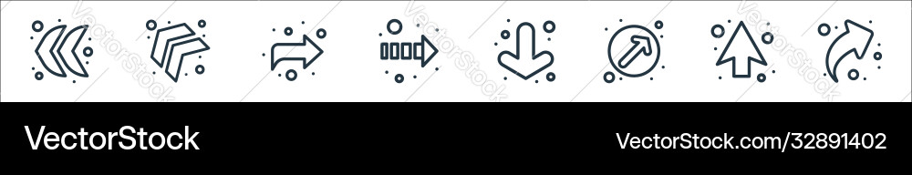 Arrows line icons linear set quality Vector Image