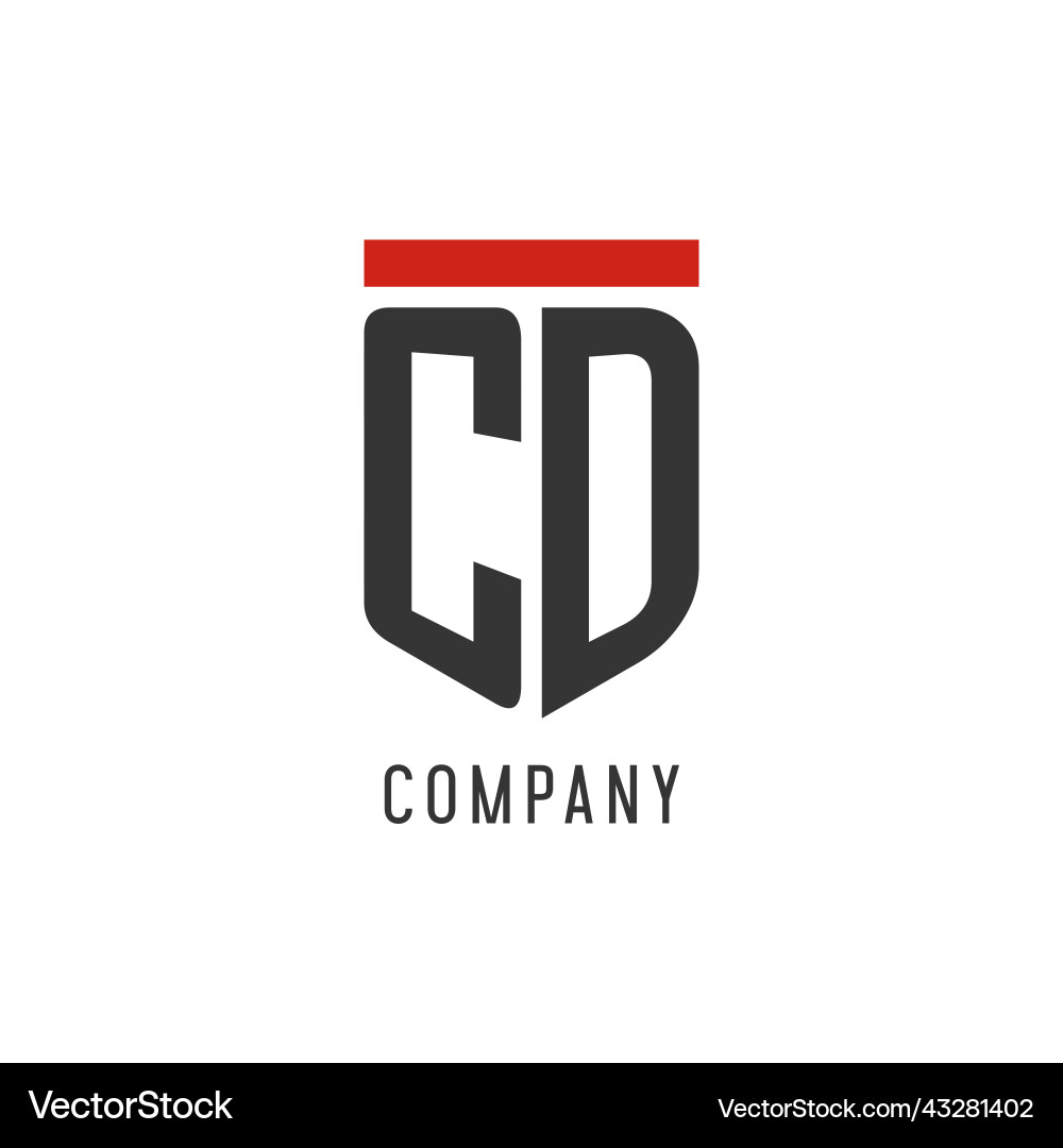 Cd initial esport logo with simple shield design Cd initial esport logo with simple shield design Vector Image