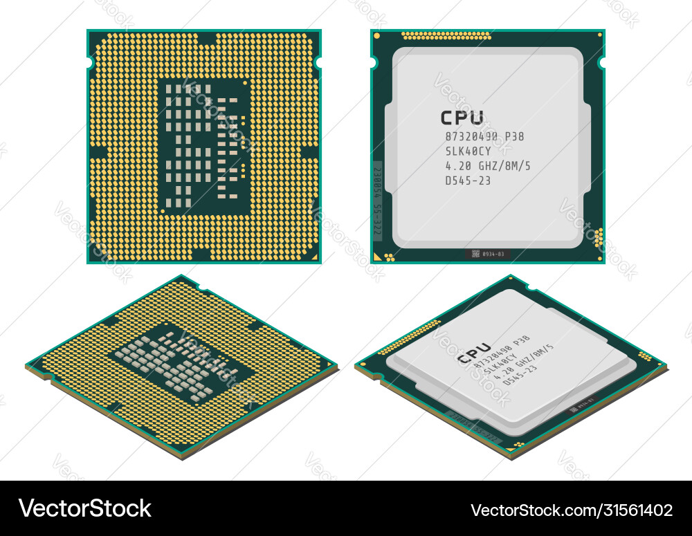 Central processing unit or cpu in flat Central processing unit or cpu in flat vector image
