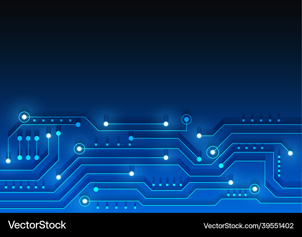 Circuit technology background with hi-tech digital vector image