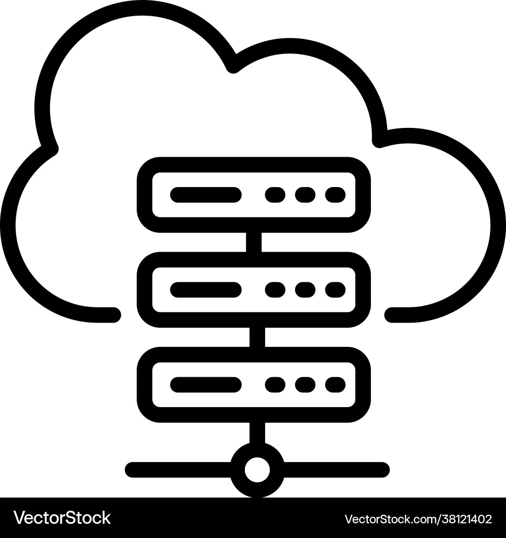 Cloud server solid style Vector Image