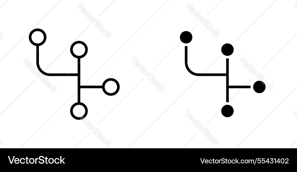 Code branch icons set in filled and strokes Code branch icons set in filled and strokes vector image