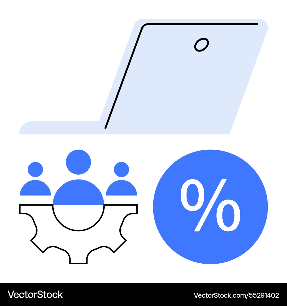 Collaborative teamwork using technology for data Vector Image