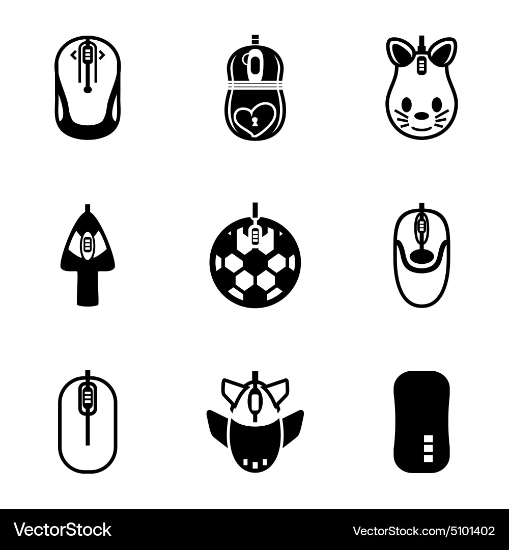 Computer mouse icon set Vector Image
