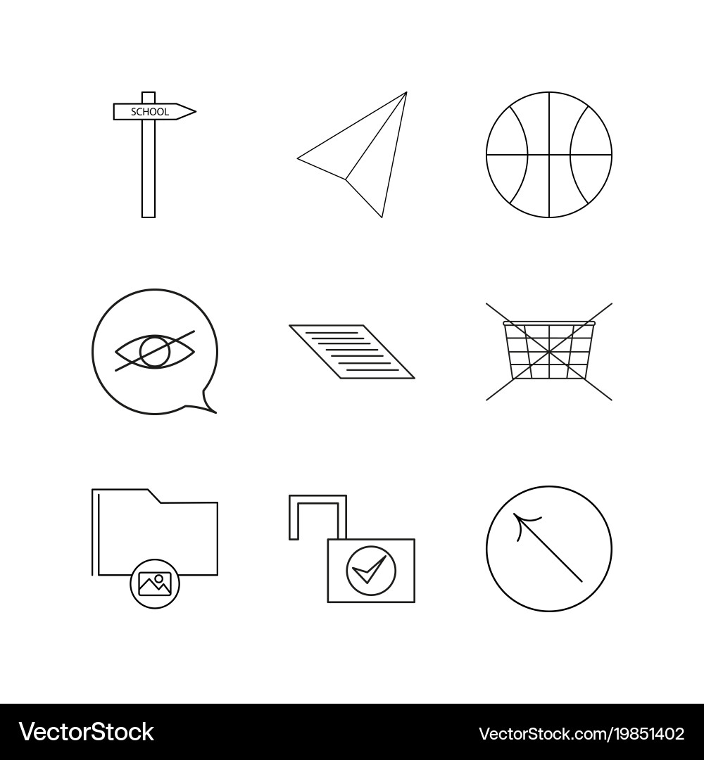 Essential linear icon set simple outline icons Vector Image