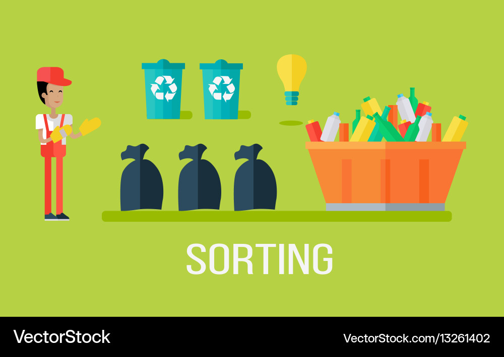 Garbage sorting concept vector image