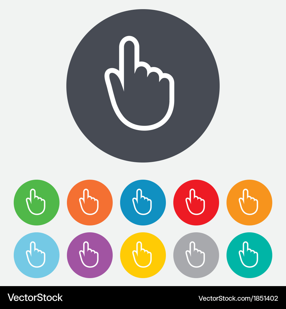 Hand cursor sign icon pointer symbol vector image