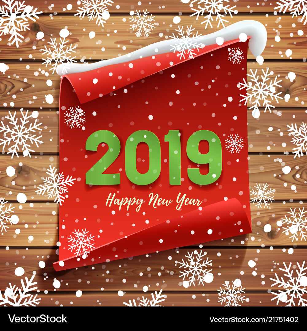 Happy new year 2019 greeting card banner template Happy new year 2019 greeting card banner template vector image