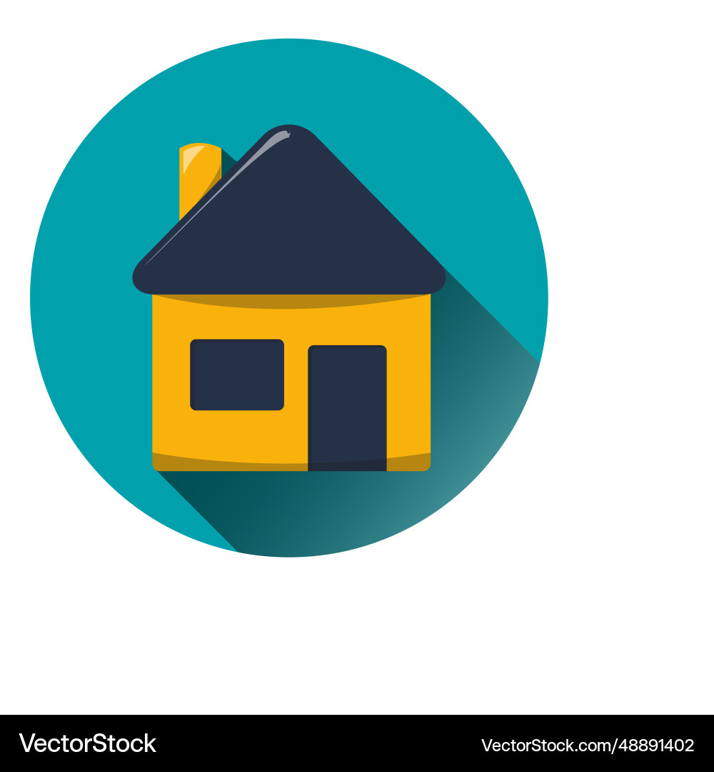 House round icon with drop shadow House round icon with drop shadow Vector Image