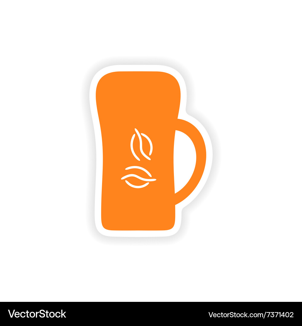 Icon sticker realistic design on paper coffee Vector Image