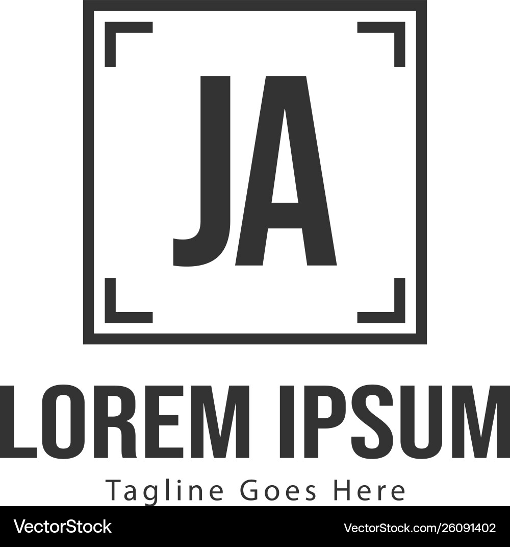 Initial ja logo template with modern frame Vector Image