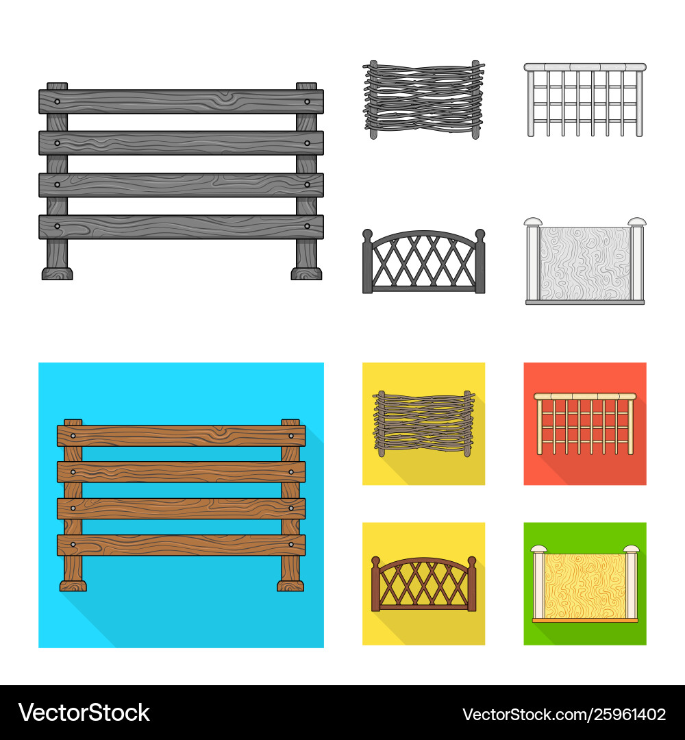 Isolated object gate and fence icon collection vector image