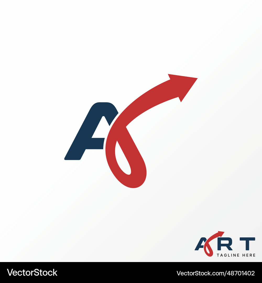 Letter initial a font up arrow right purpose Letter initial a font up arrow right purpose vector image
