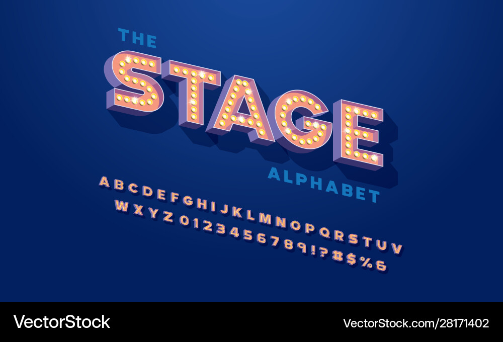 Lightbulb font vector image