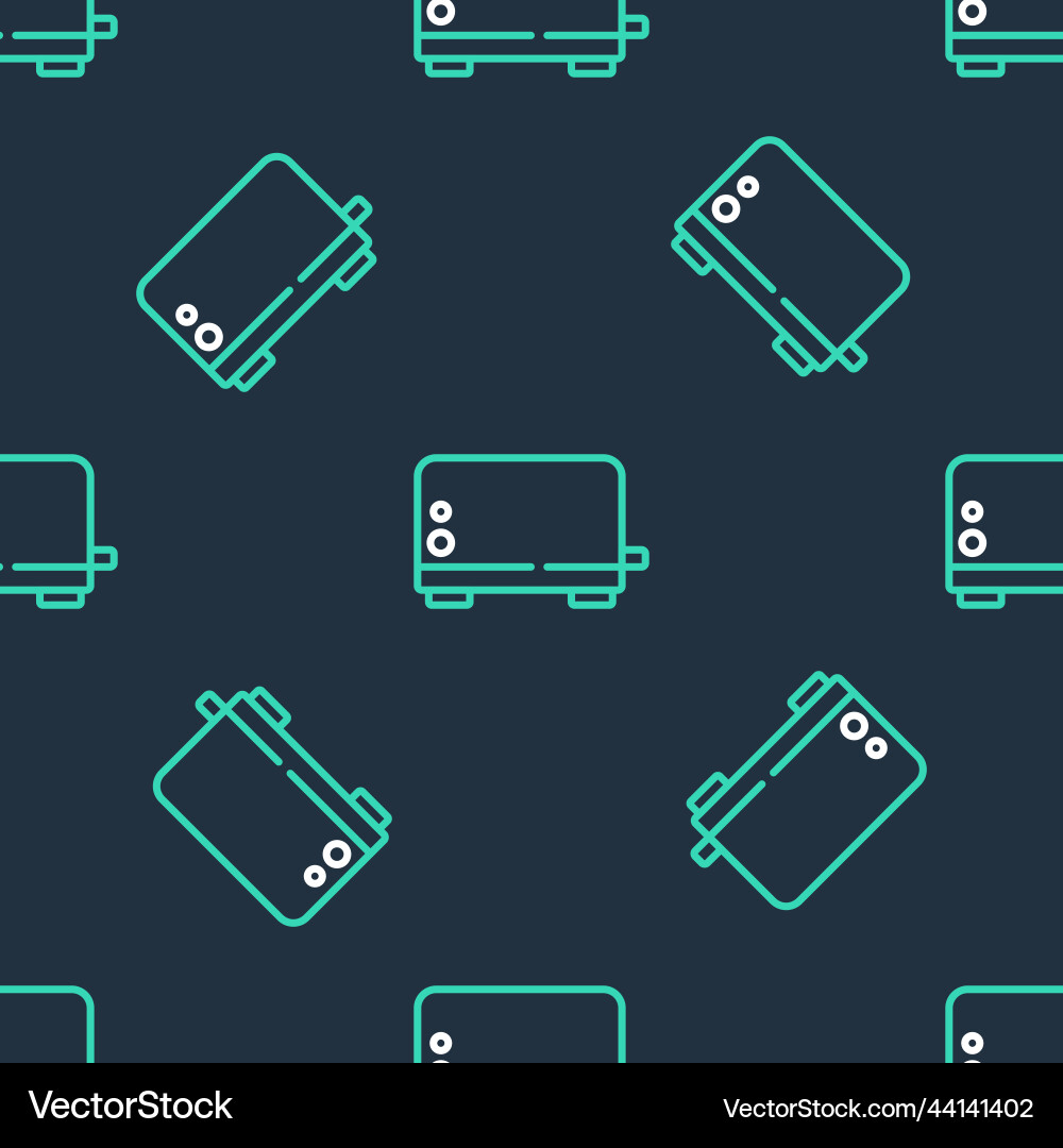 Line toaster icon isolated seamless pattern Line toaster icon isolated seamless pattern Vector Image