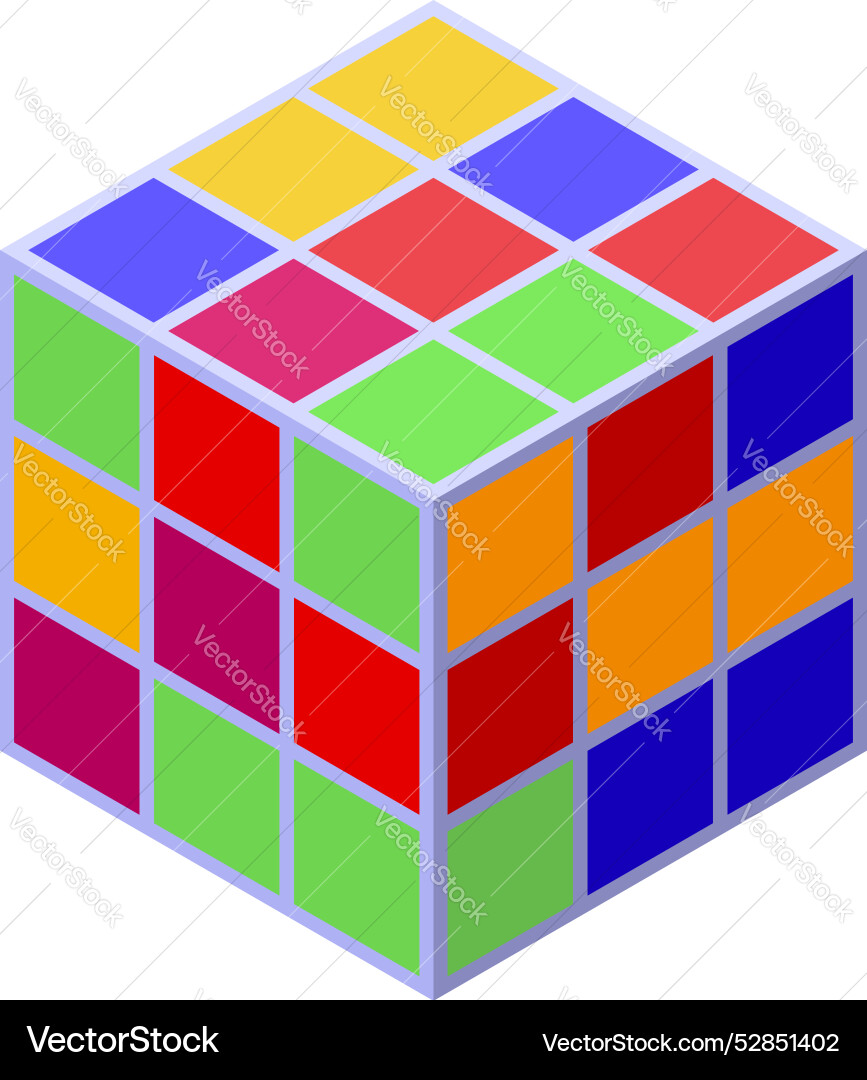 Multicolored cube puzzle showing problem solving Multicolored cube puzzle showing problem solving vector image