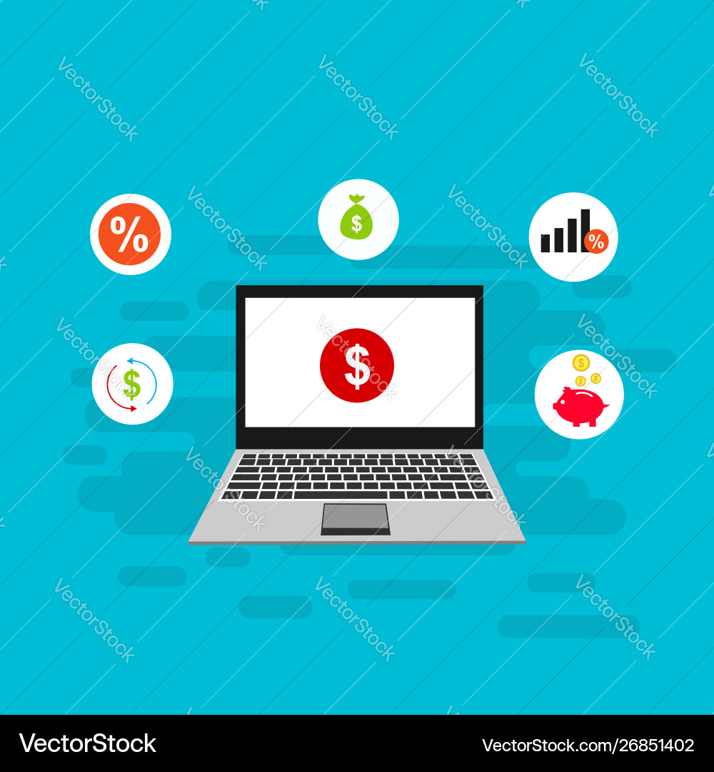 Online Payment on Computer vector image