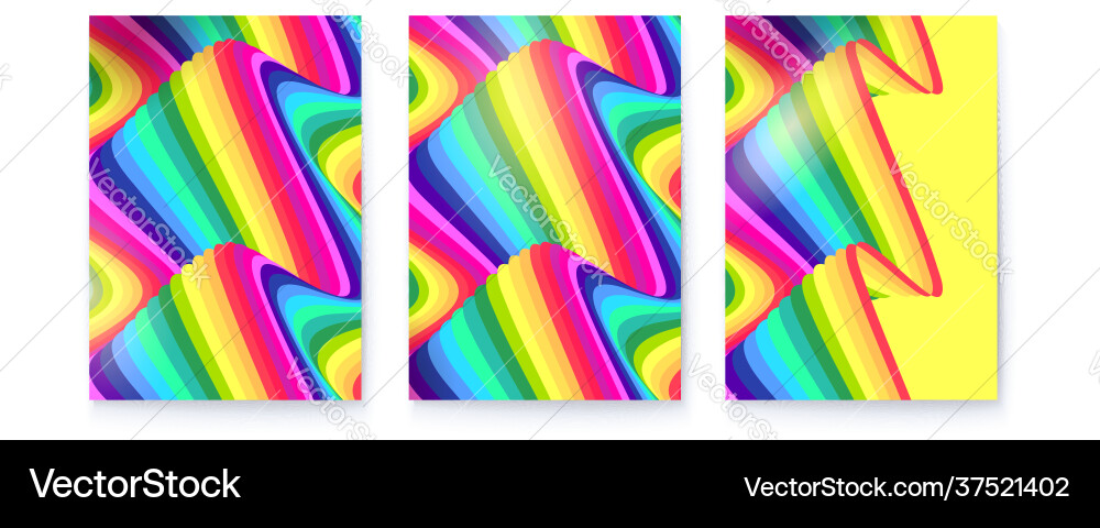 Psychedelic Abstract Pattern Set vector image