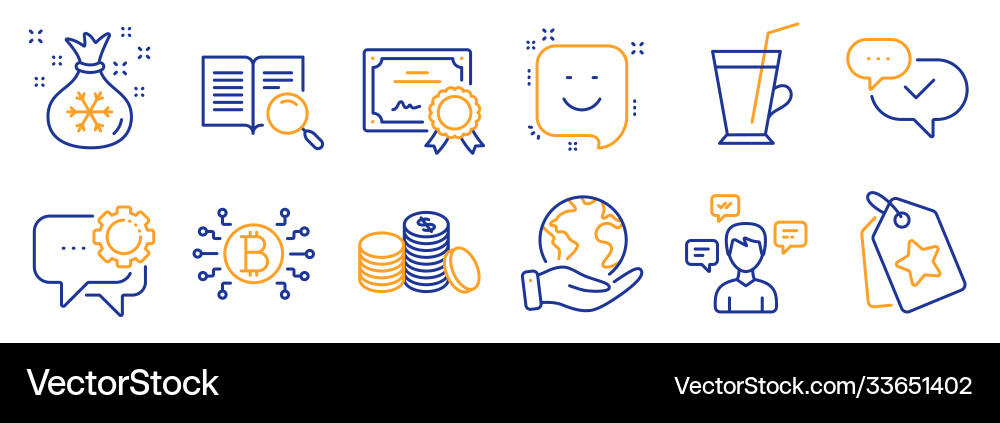 Set business icons such as bitcoin system Vector Image