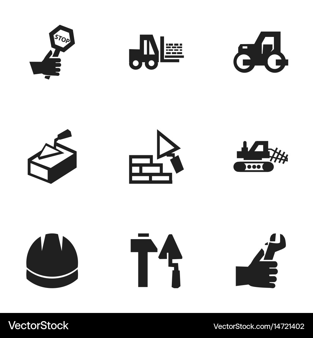 Set of 9 editable structure icons includes Vector Image