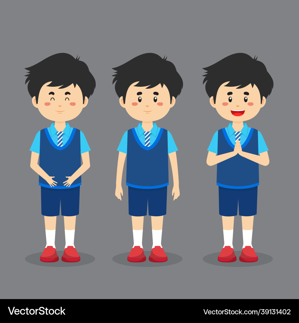 Student character with expression vector image