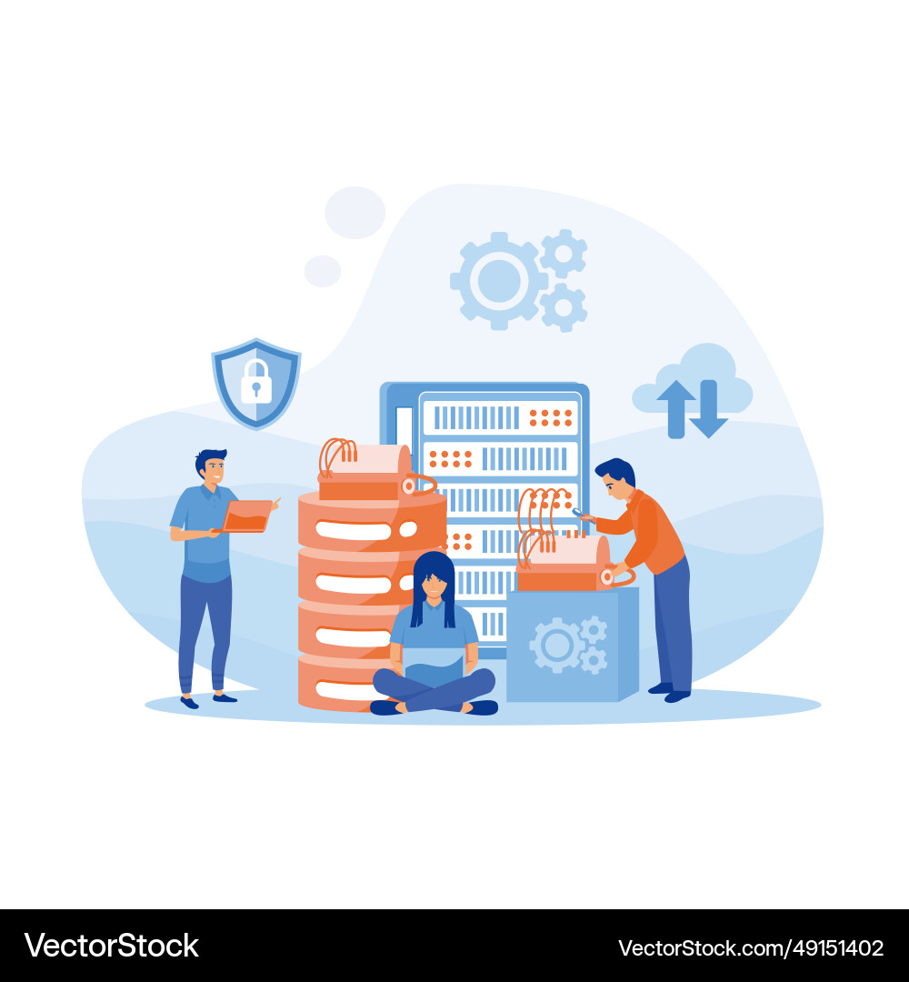 System administration upkeeping configuration vector image