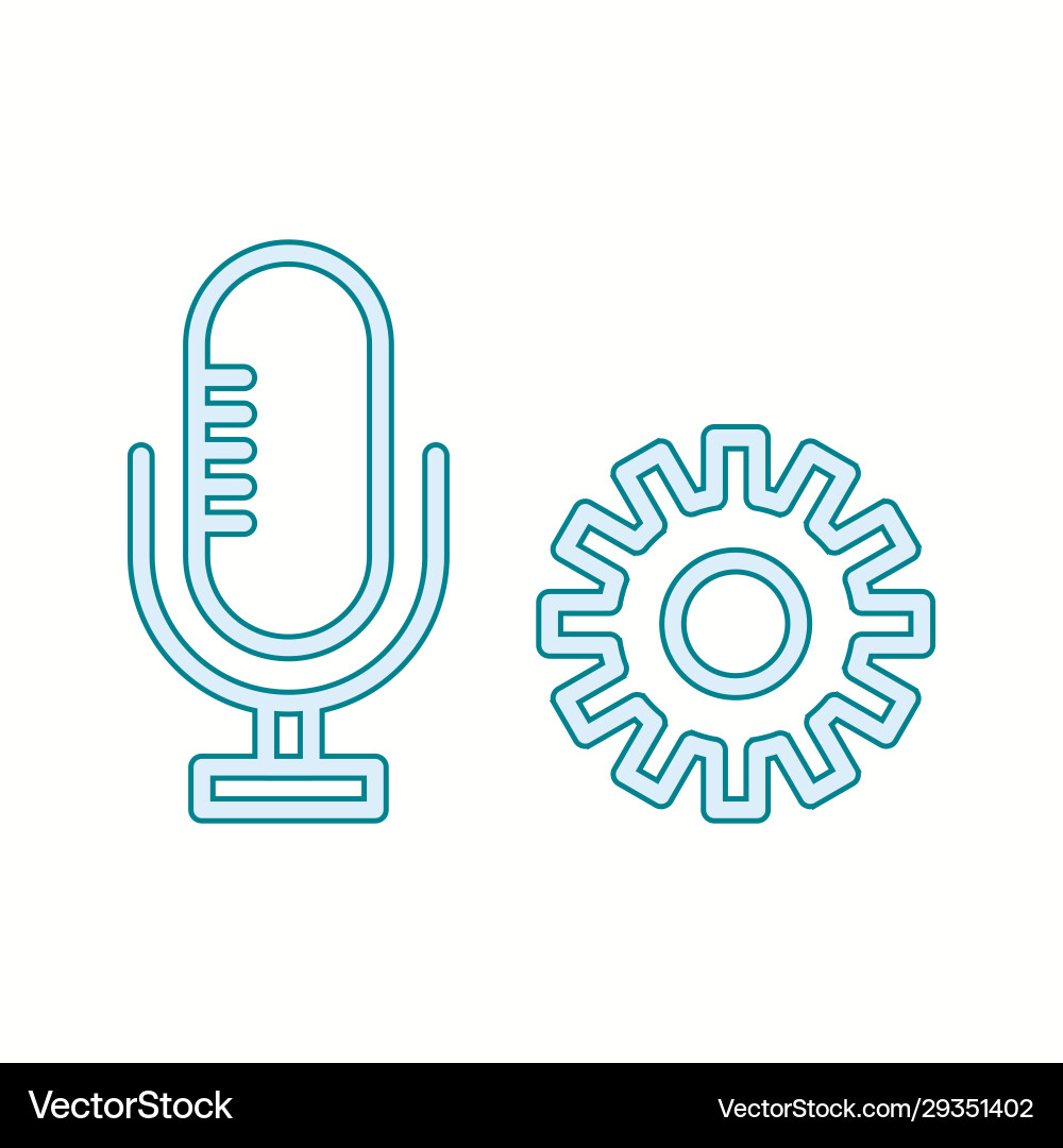 Unique microphone setting line icon vector image