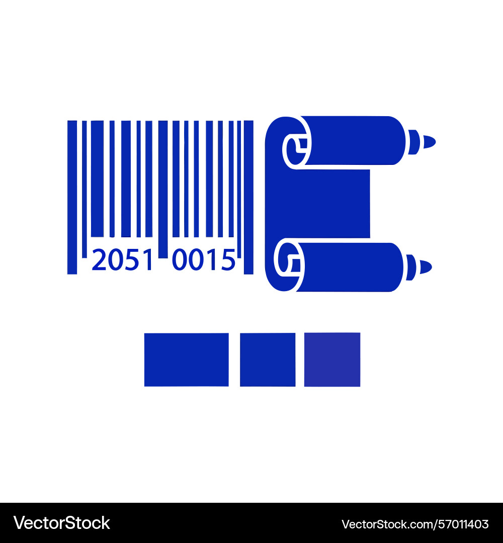 Abstract barcode and scroll design in blue Abstract barcode and scroll design in blue vector image