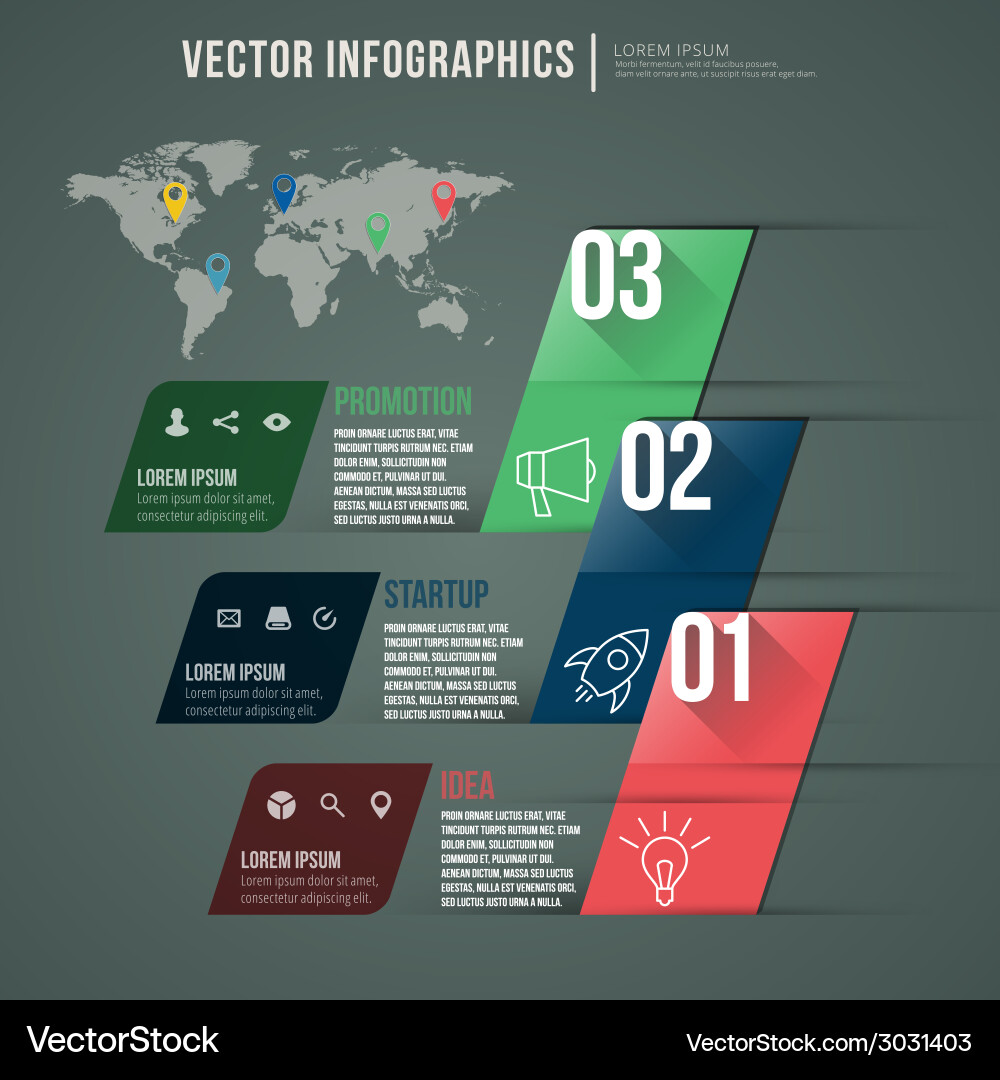 Abstract infographic flat design workflow layout vector image