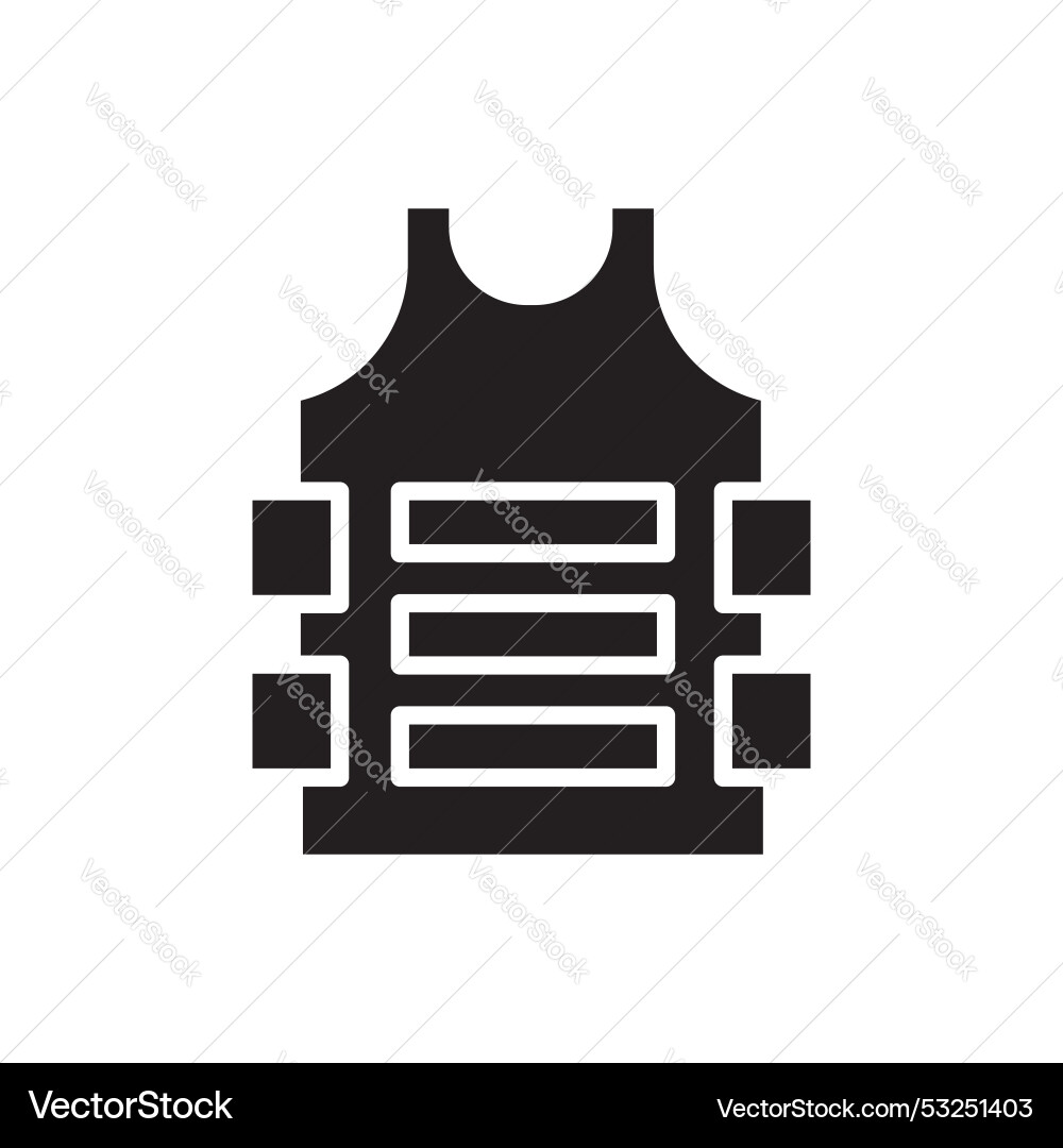 Bulletproof vest icon set military protection Vector Image