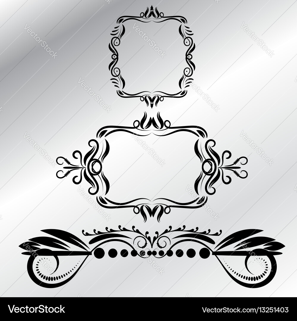 Decorative frames retro design element gray Vector Image