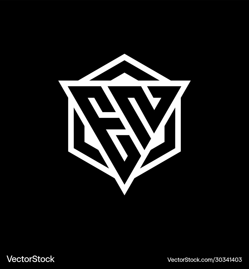 En logo monogram with triangle and hexagon shape vector image