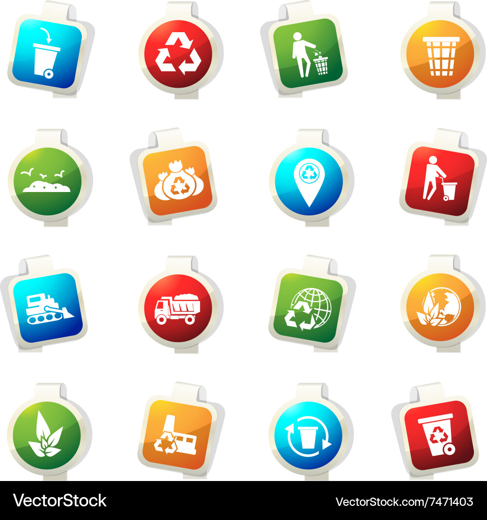 Garbage icons set Vector Image
