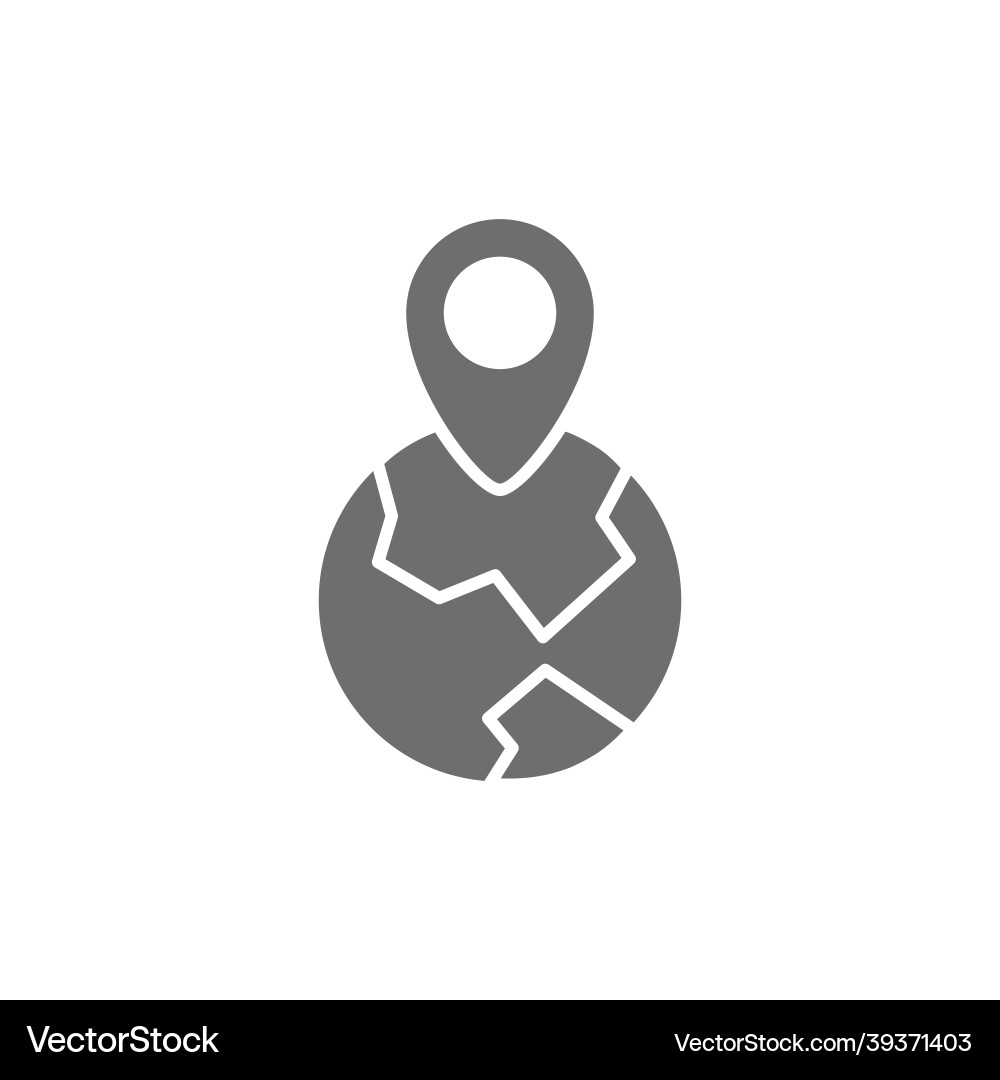 Globe with destination mark navigation location Globe with destination mark navigation location Vector Image