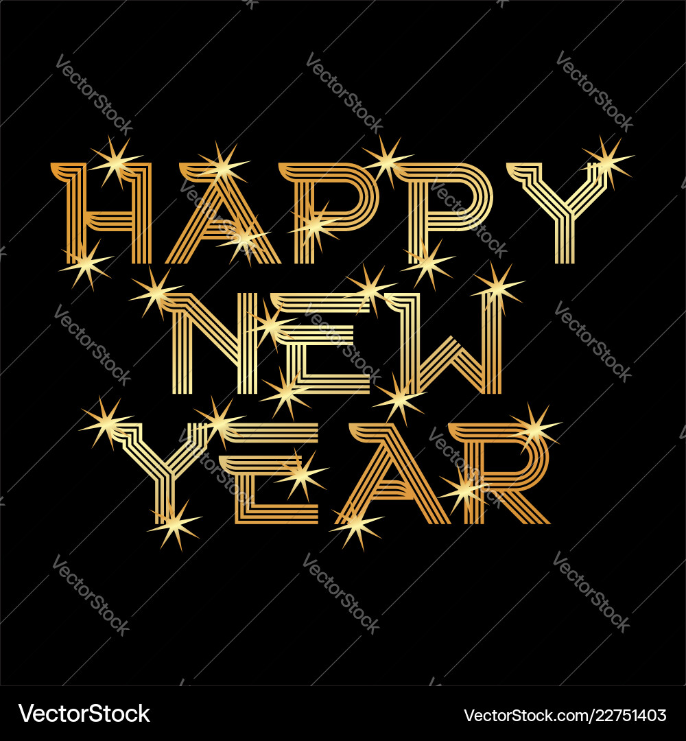 Gold happy new year Gold happy new year vector image