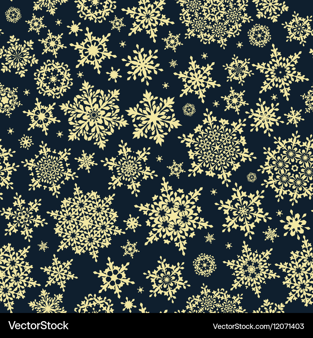 Golden Snowflake Pattern - Dark Background vector image