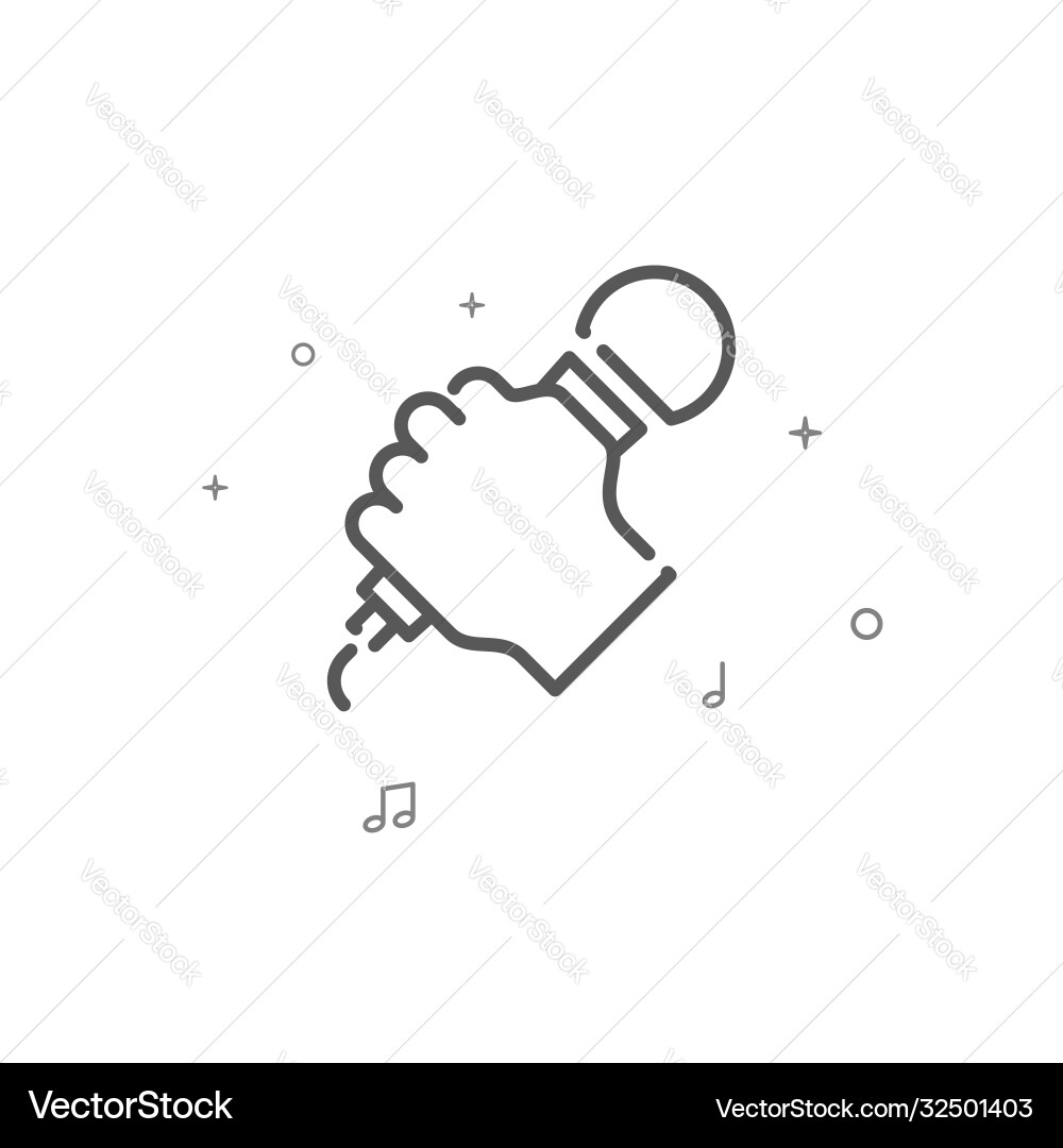 Hand with microphone simple line icon symbol Hand with microphone simple line icon symbol vector image