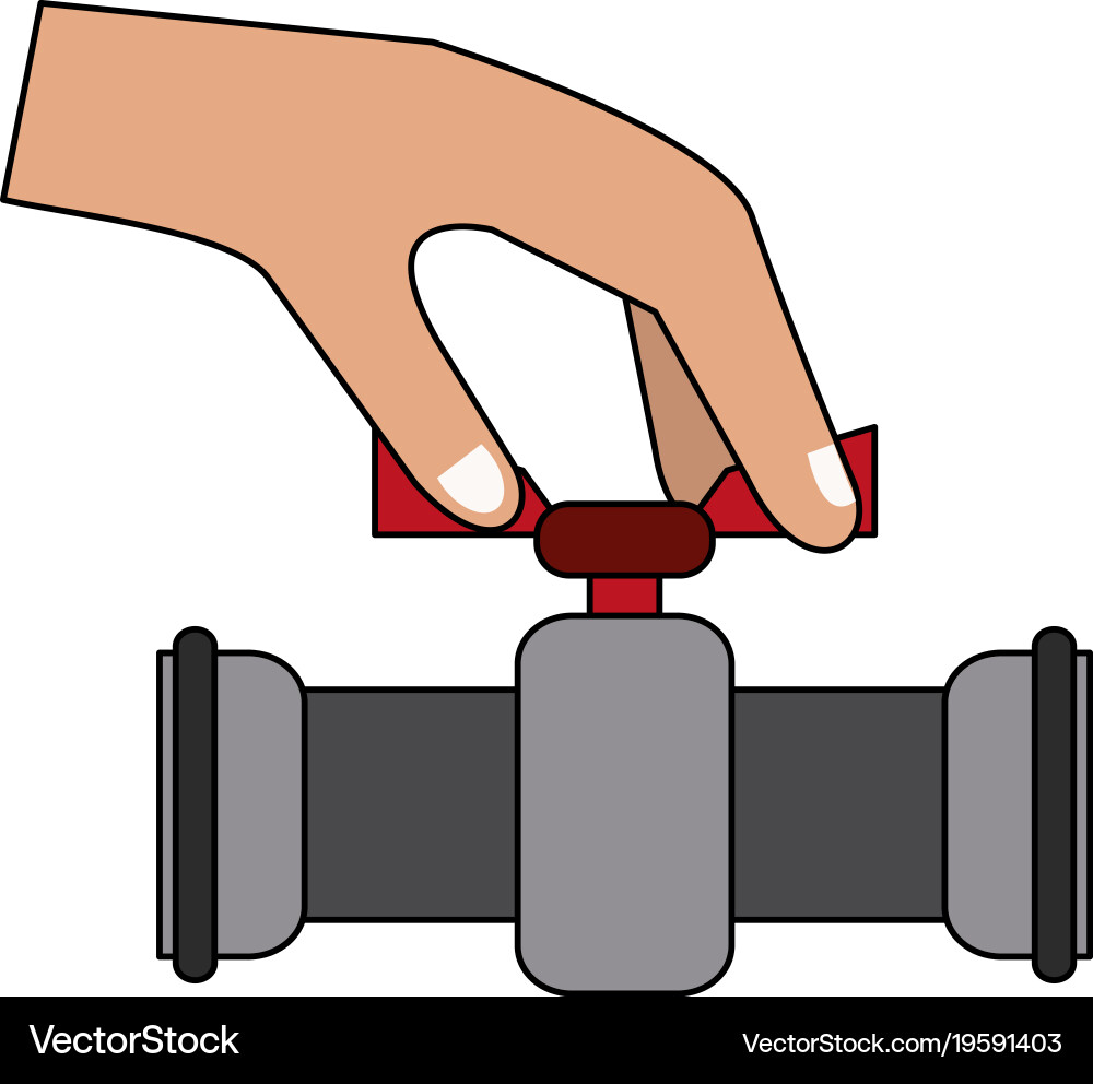 Hands on pipeline Vector Image