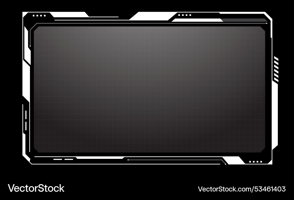 Hud frames white grey user interface elements Hud frames white grey user interface elements vector image
