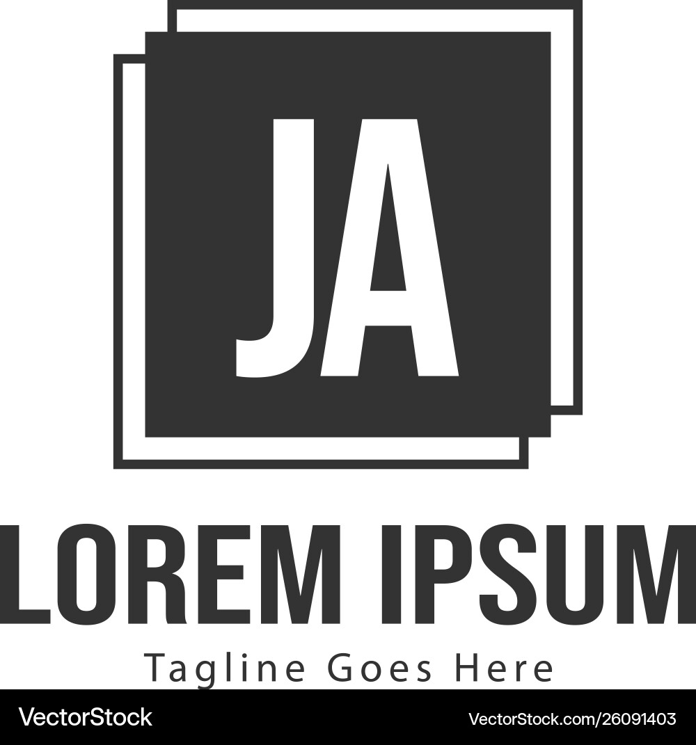 Initial ja logo template with modern frame Vector Image