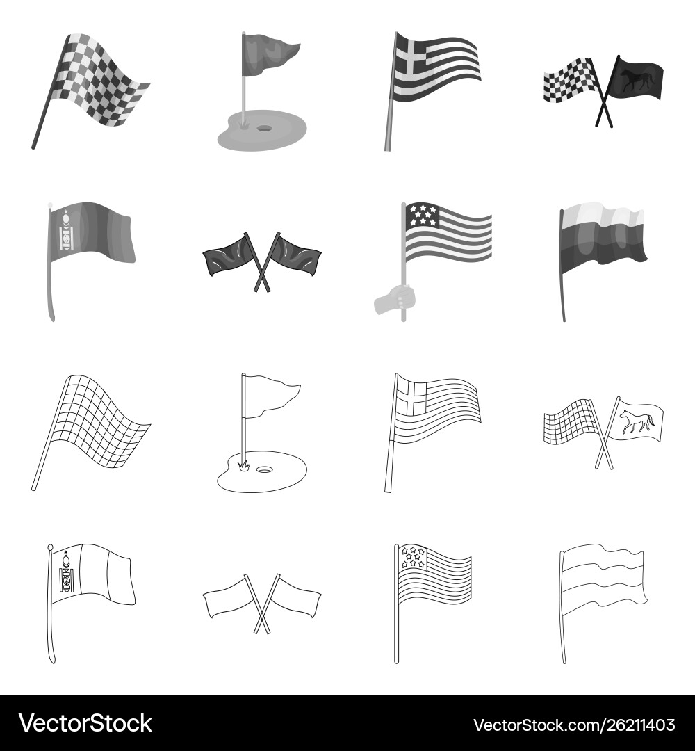 Isolated object world and flag icon collection Vector Image
