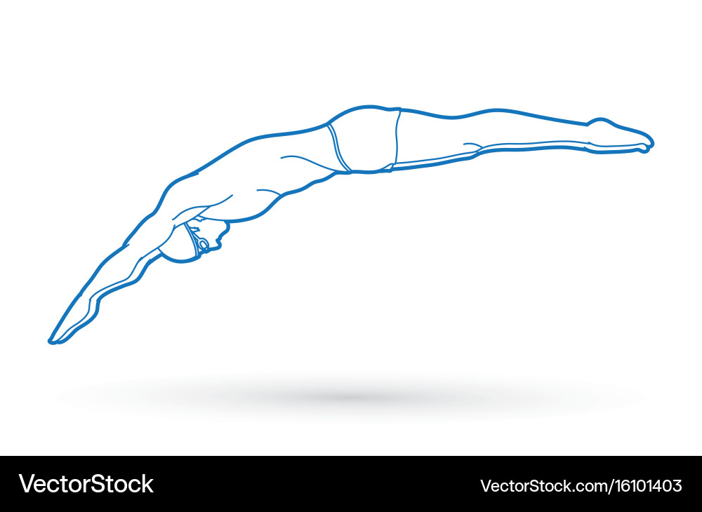 Man Diving into Pool vector image