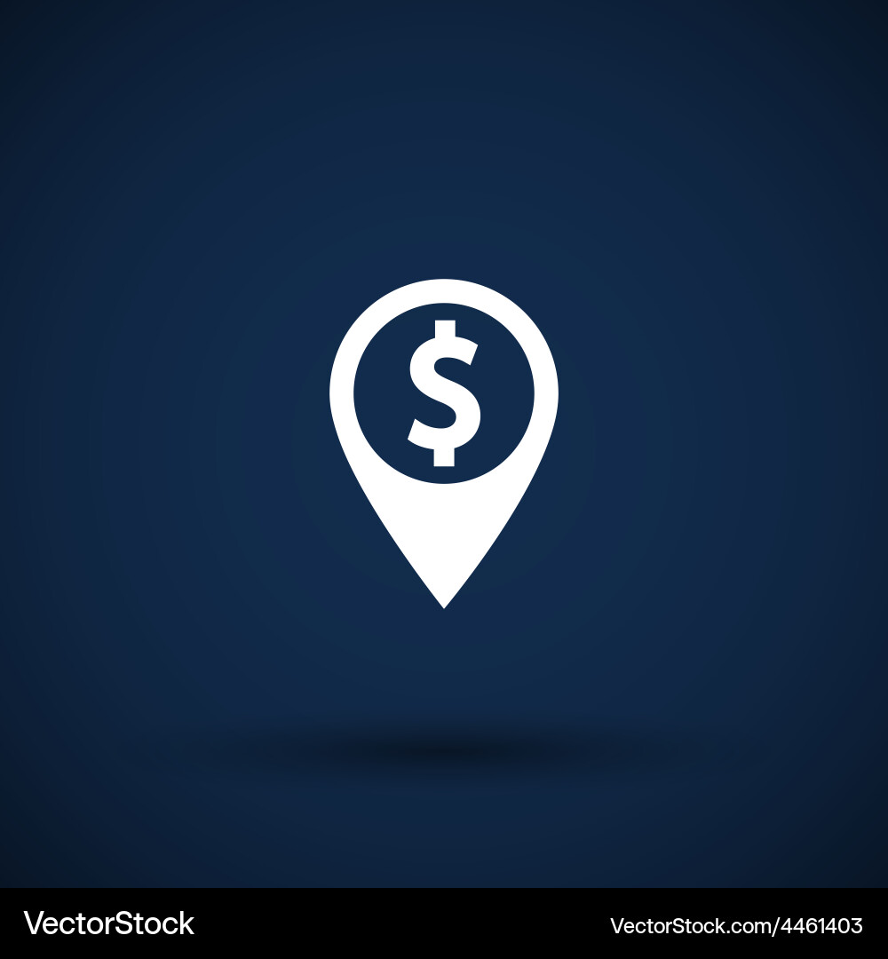 Map pointer with dollar sign icon vector image