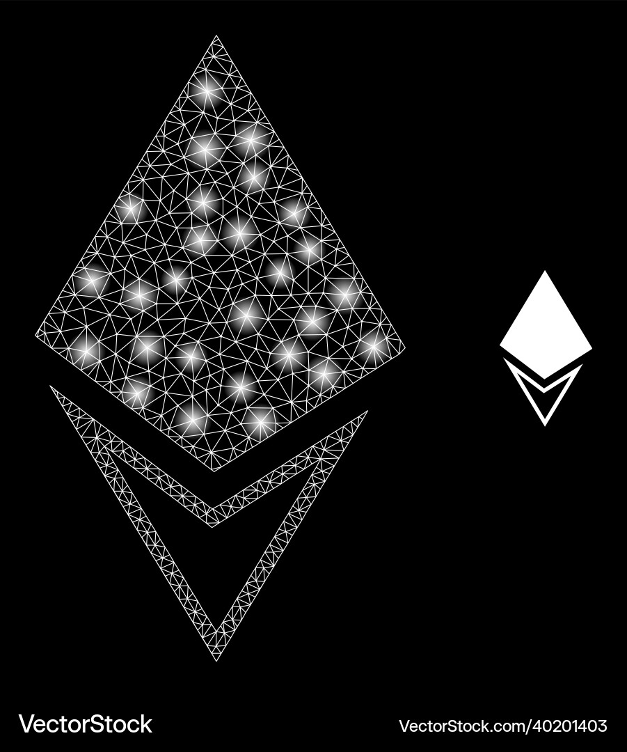 Mesh web crystal with shiny constellation Mesh web crystal with shiny constellation vector image