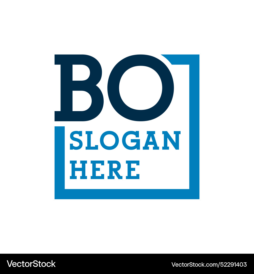 Minimal initials logo letters b and o bo initial Vector Image