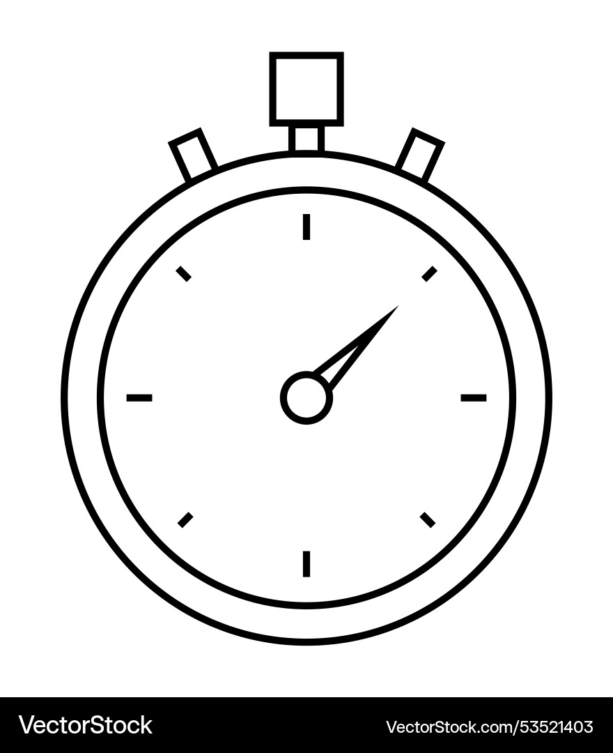Minimalist stopwatch with simple lines and minute Minimalist stopwatch with simple lines and minute vector image