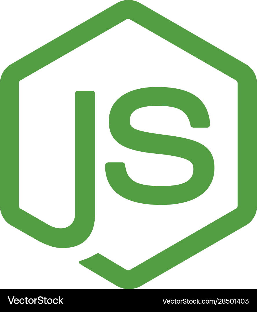 Node js emblem Royalty Free Vector Image - VectorStock