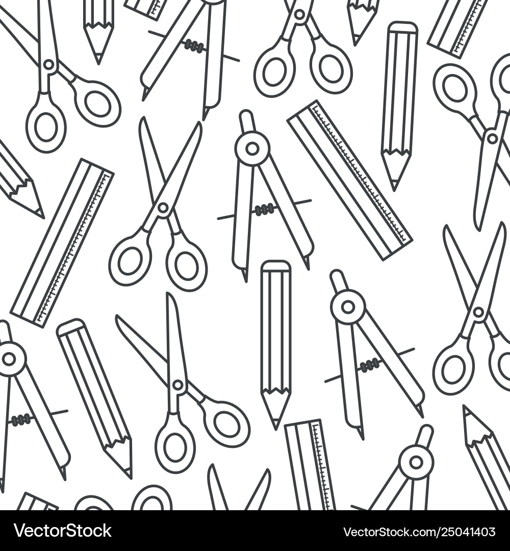 Pattern ruler and scissors tool icon vector image